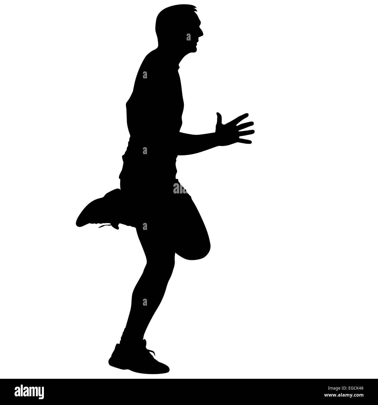 Athlete on running race, silhouettes Stock Photo - Alamy