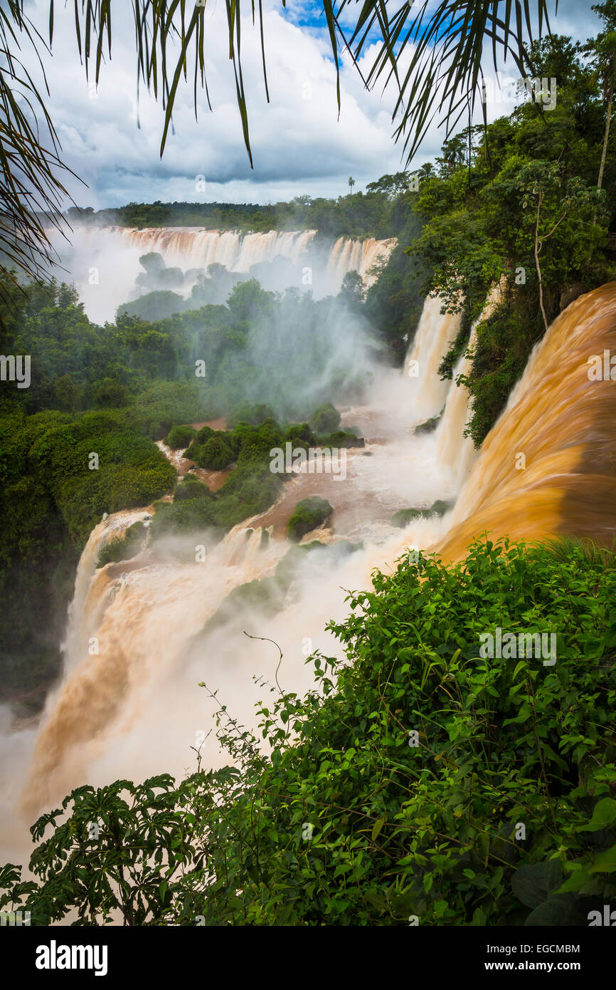 Iguazu Falls are waterfalls of the Iguazu River on the border of Argentina and Brazil Stock Photo