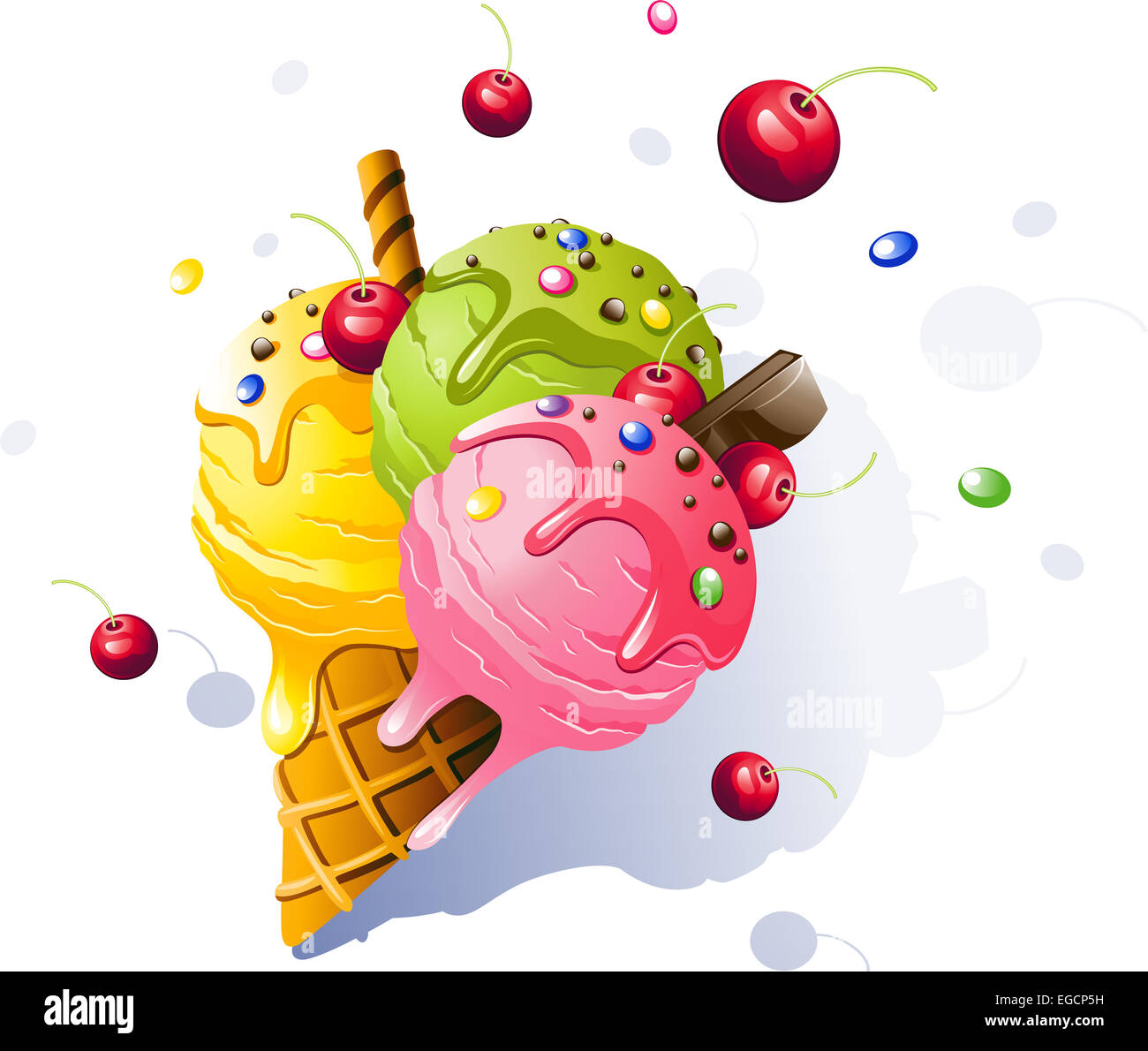 Ice Cream. Vector illustration on white background Stock Photo - Alamy