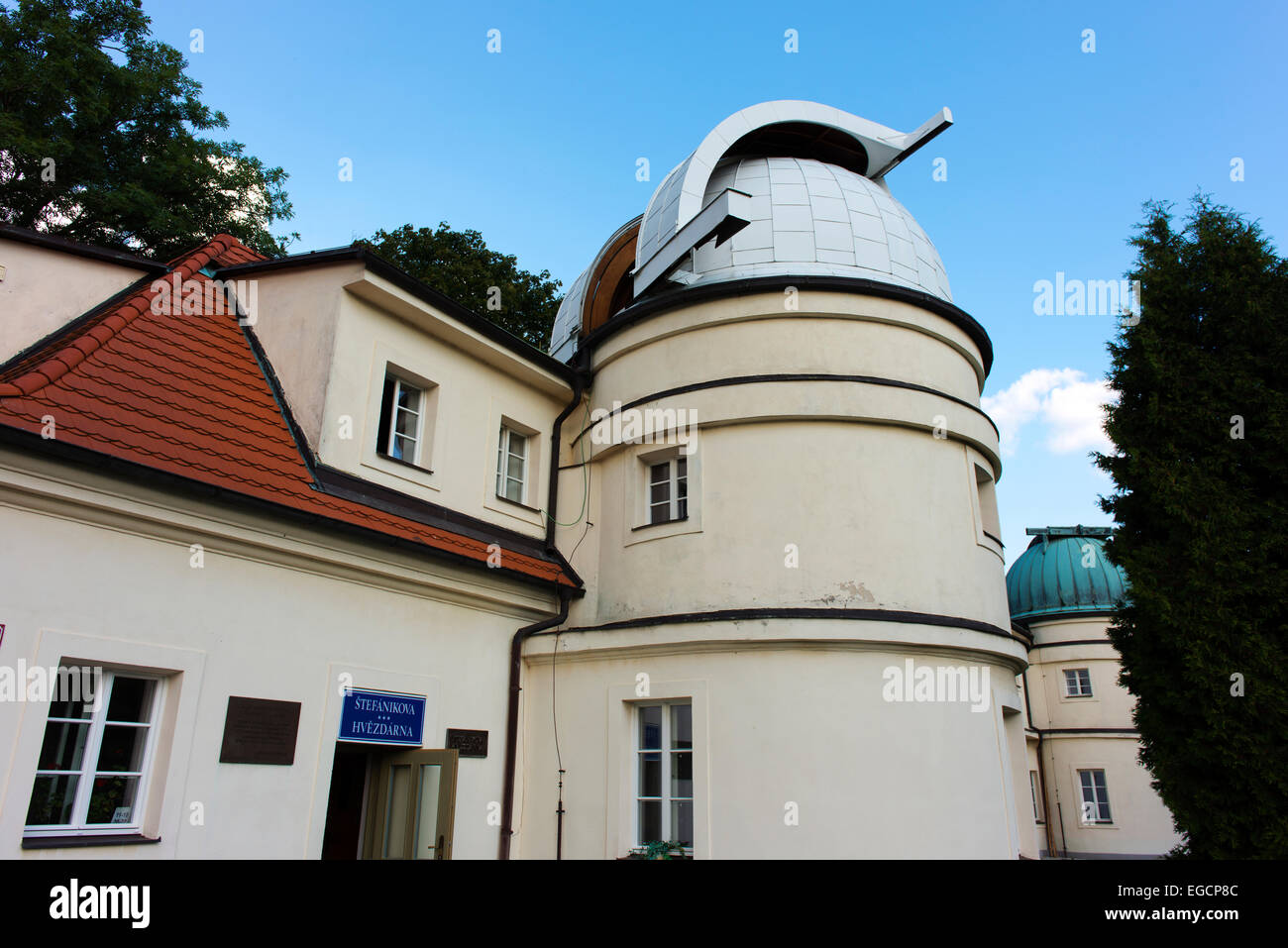 The Stefanik Observatory in Petrin Park was opened in 1928 and fully restored in the mid 1970s. Stock Photo
