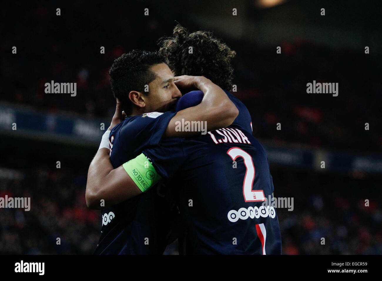 MARQUINHOS/Adrien RABIOT/Thiago SILVA - 21.02.2015 - PSG/Toulouse - 26eme journee de Ligue1.Photo : Johnny Fidelin/Icon Sport Stock Photo