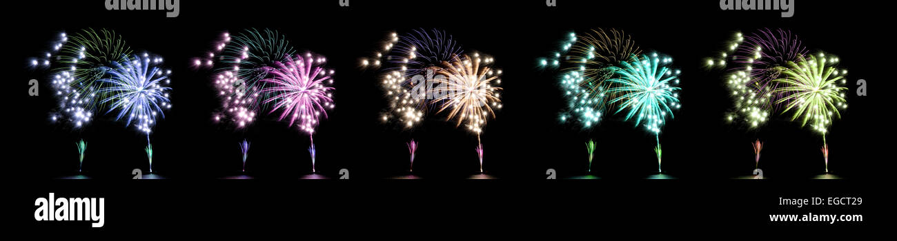 fireworks or firecracker on black background. Stock Photo