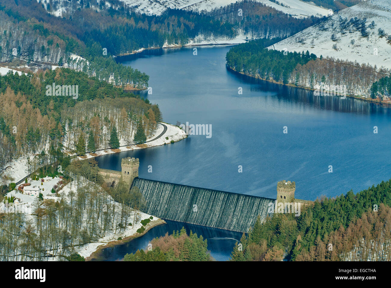Aerial photograph of Howden and Upper Derwent reservoirs. Stock Photo