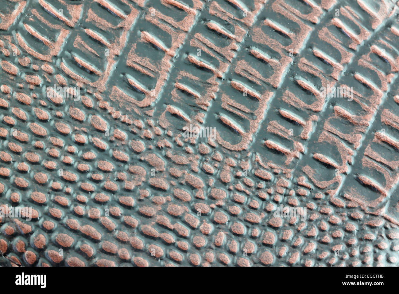 Textured and pattern of dark brown leather for the background. Stock Photo