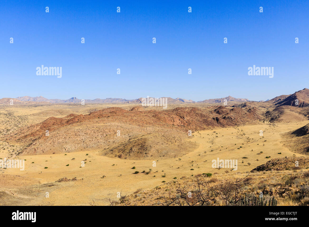 Tributary valley of the Swakop River, dry river, Tsaobis farm, Namib Desert, Namibia Stock Photo