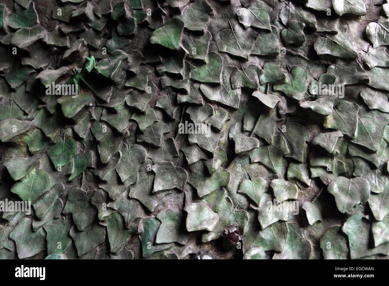 Sagrada Familia, Barcelona, Spain. Bronze leaves on door, inspired by nature Antoni Gaudi Stock Photo