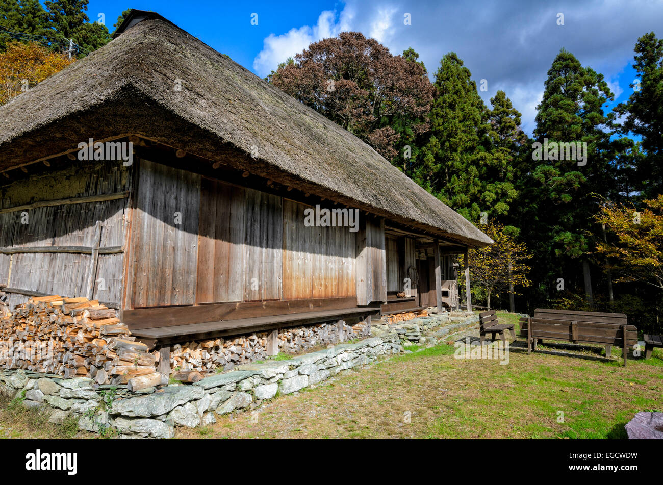 A minka, or old style wooden house, in Japan. Stock Photo