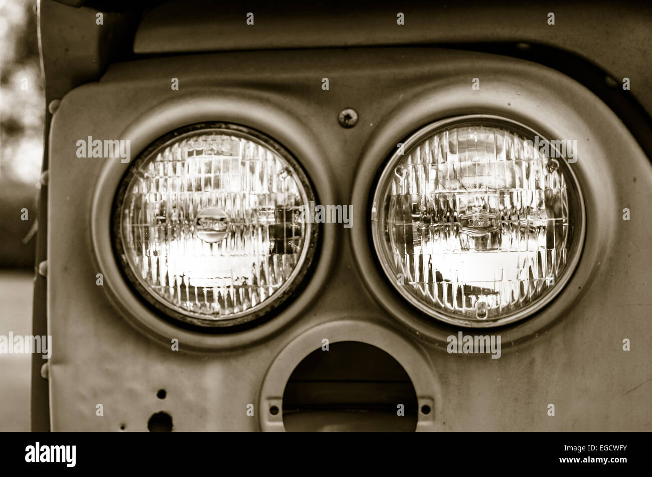 Headlights classic car Stock Photo - Alamy