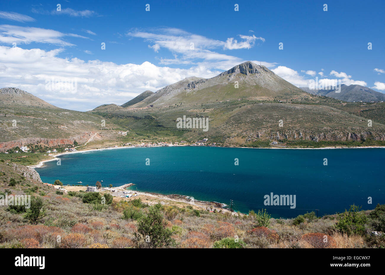 Bay of Limeni, Neo Itilo, Mani Peninsula, Peloponnese, Greece Stock Photo