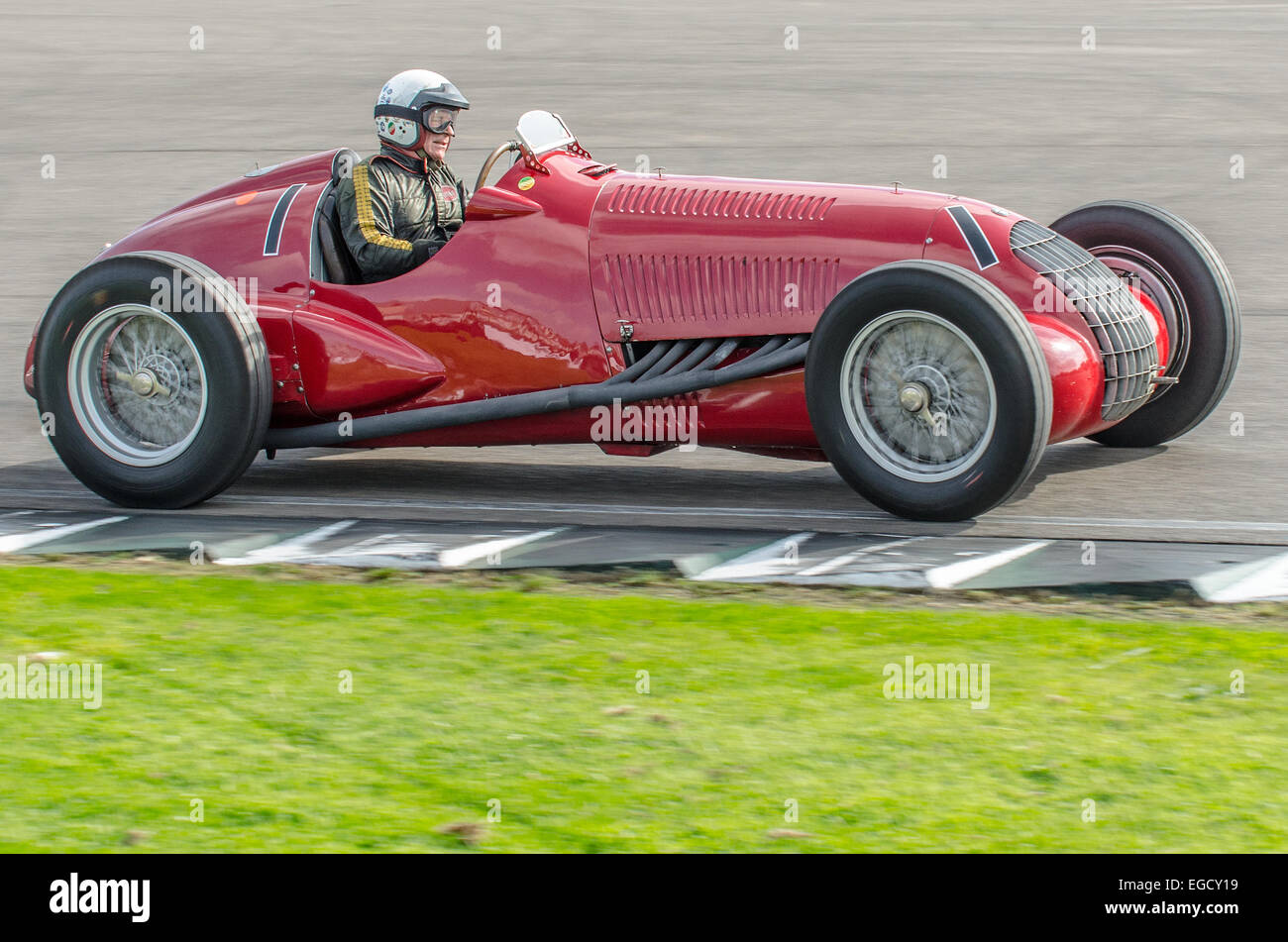 Alfa Romeo 308 or 8C-308 is a Grand Prix racing car made for the 3 litre class in 1938, only four cars were produced. Racing at Goodwood Revival Stock Photo