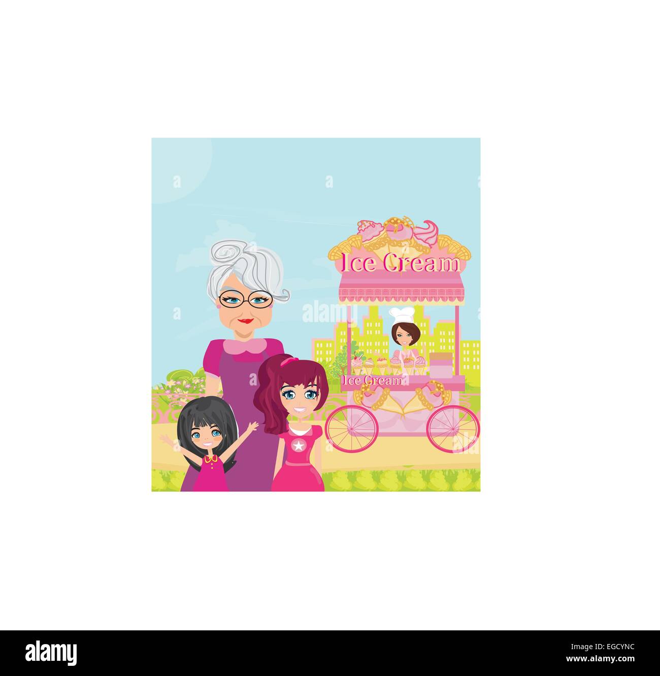 Ice cream cart vector vectors hi-res stock photography and images - Alamy