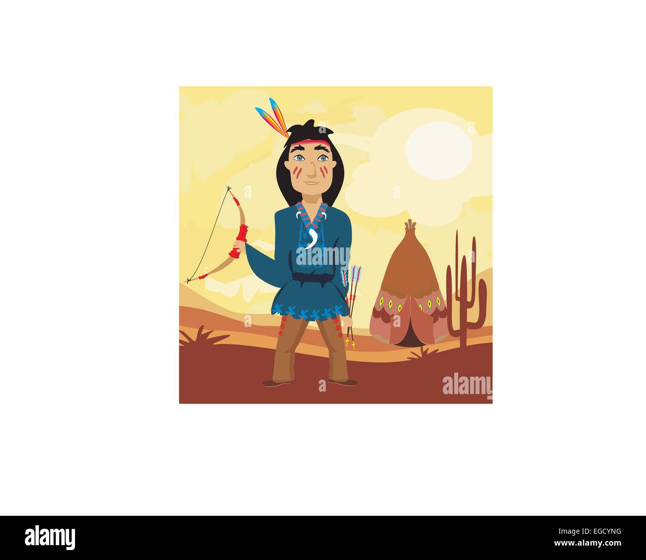 Indian holding a bow and arrows Stock Vector Image & Art - Alamy