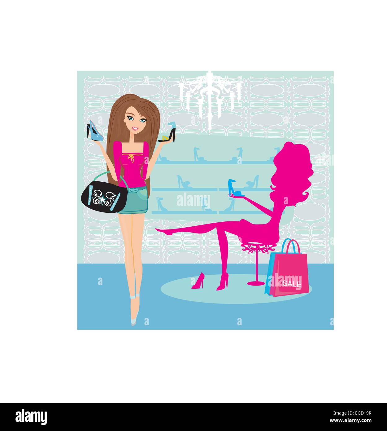 Shoe shop display Stock Vector Images Alamy