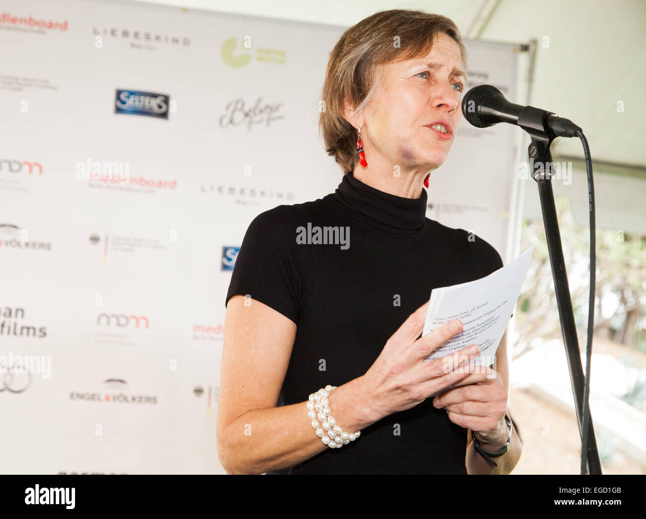 Mariette Rissenbeek at the German Films and the Consulate General of the Federal Republic Of Germany's German Oscar nominees reception held at Villa Aurora in Pacific Palisades on February 21, 2015. Credit: Flaminia Fanale/Lumeimages.com Stock Photo