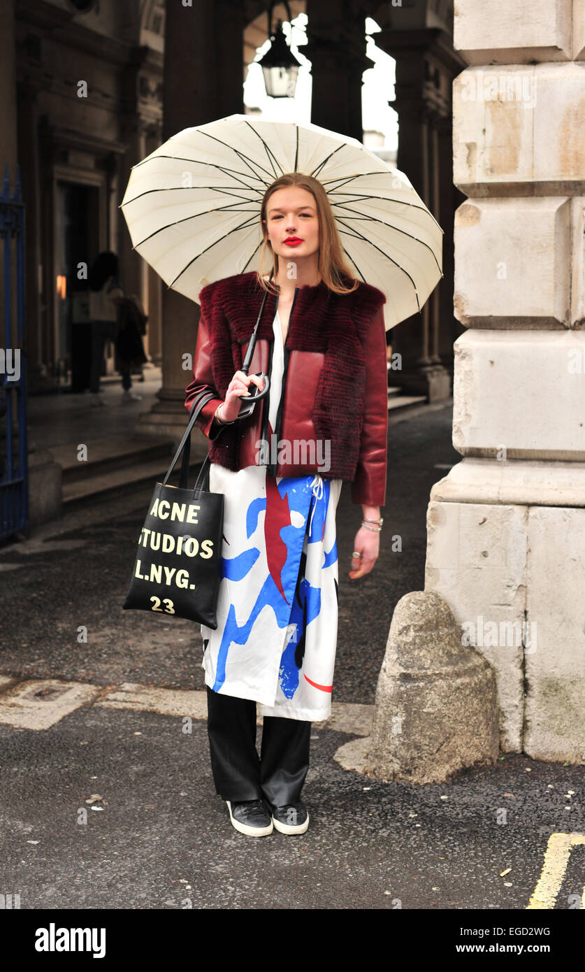 Model Luna Schulze attending London Fashion week - Feb 20, 2015 - Photo: Runway Manhattan/Celine Gaille Stock Photo