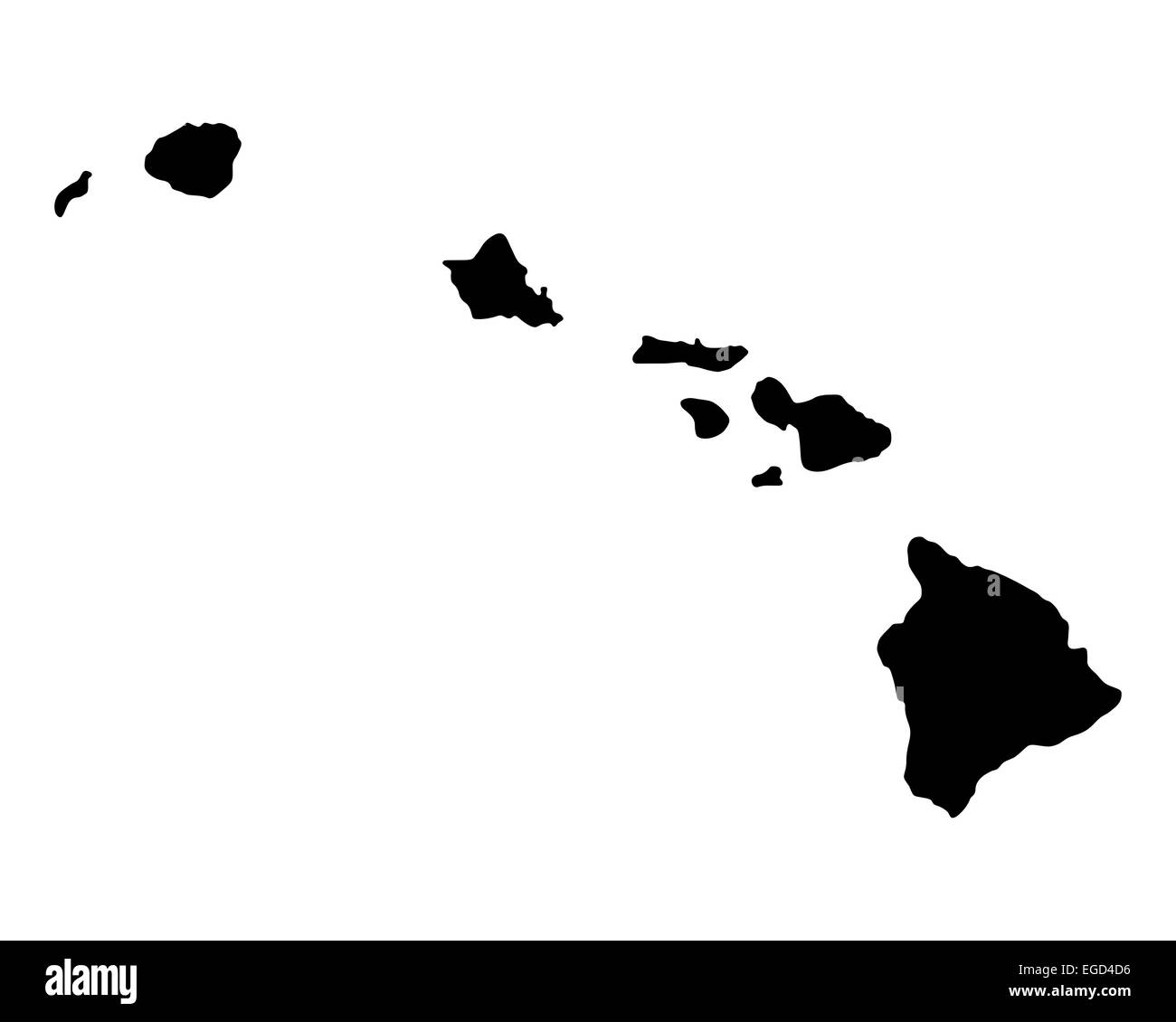 Map of Hawaii Stock Photo - Alamy