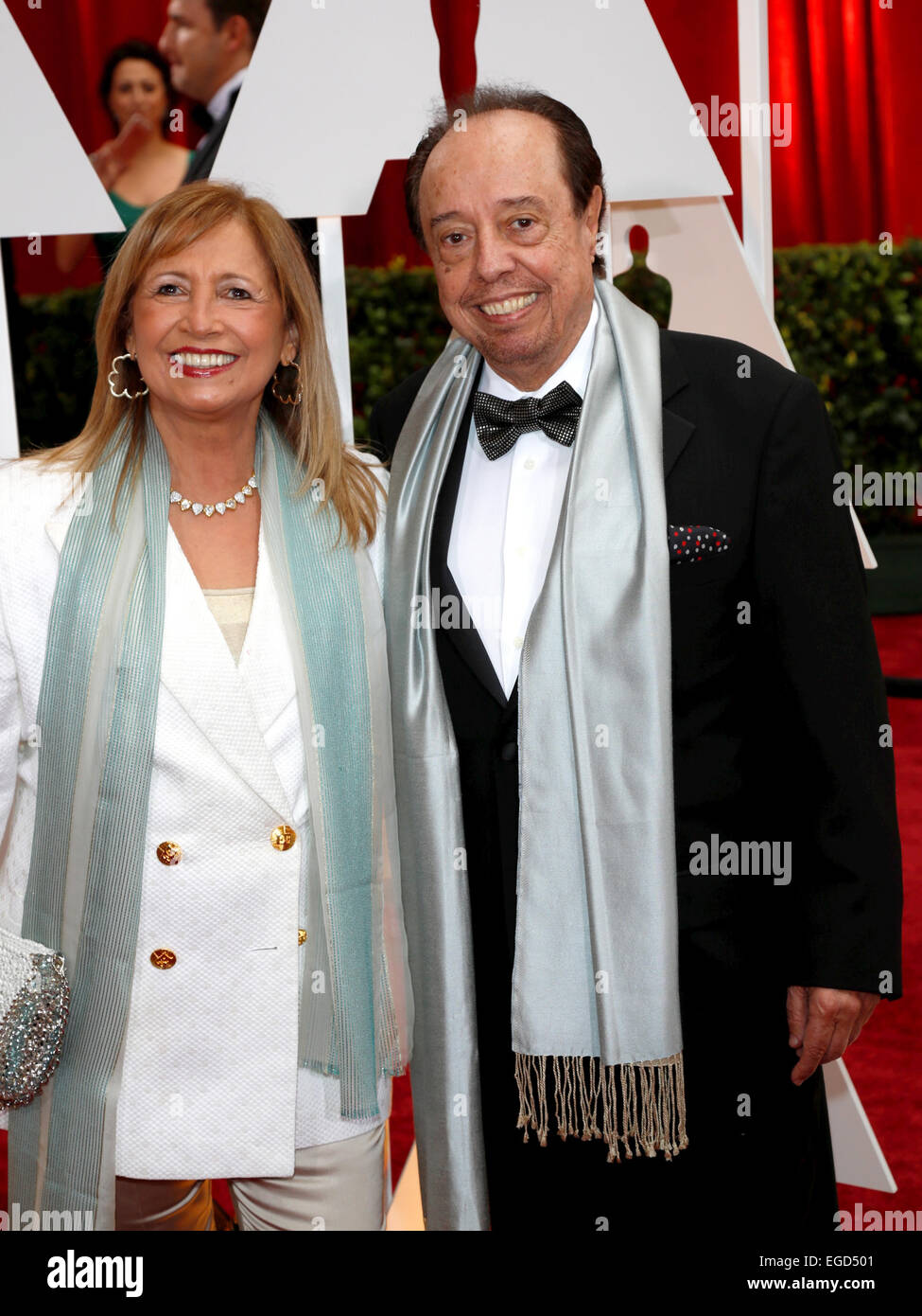 Singer Gracinha Leporace and husband Sergio Mendes attend the 87th Academy Awards, Oscars, at Dolby Theatre in Los Angeles, USA, on 22 February 2015. Photo: Hubert Boesl/dpa - NO WIRE SERVICE - © dpa picture alliance/Alamy Live News Credit:  dpa picture alliance/Alamy Live News Stock Photo