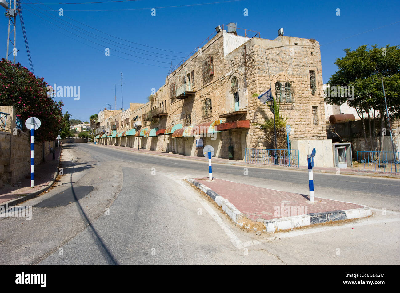 HEBRON, ISRAEL 10 OCT, 2014 Deserted street in the jewish quarter