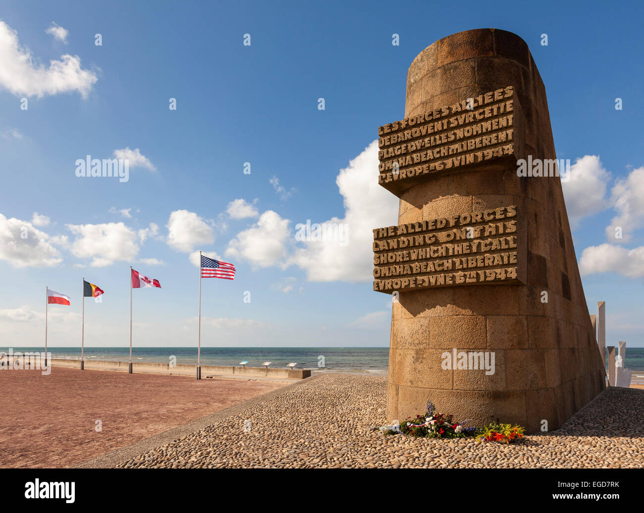 Omaha Beach D-Day Monument at Saint-Laurent-sur-Mer, Normandy, France. Stock Photo