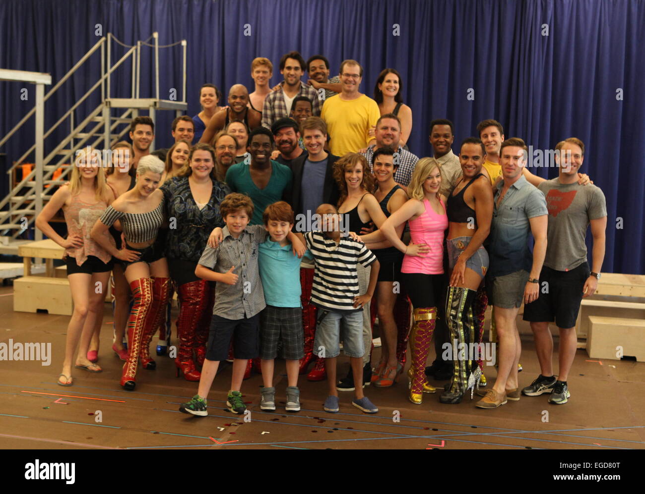 The Cast of The First National Tour of Kinky Boots at a photocall in