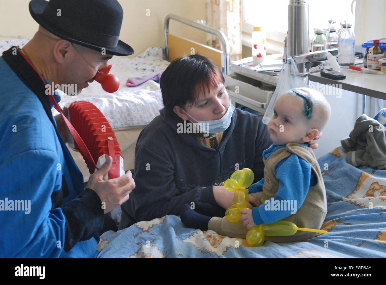 20 years from the nuclear incident of Chernobyl, pediatric oncologic hospital of Kiev, sick children victims of the radiations Stock Photo