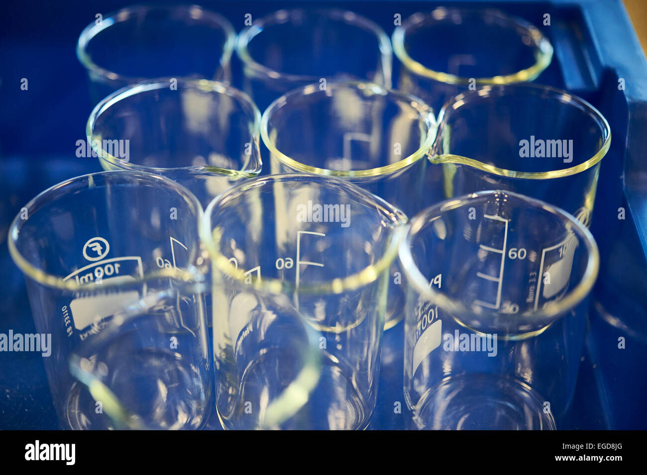 chemistry glasses Stock Photo