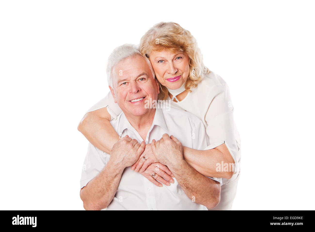 Senior couple portrait. Isolated on white background Stock Photo - Alamy