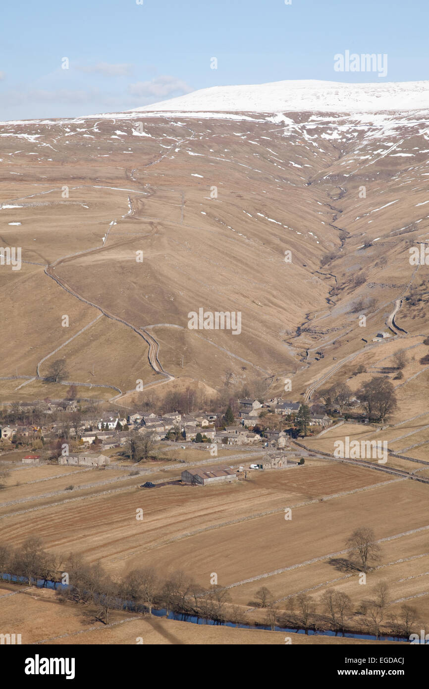 The village of Starbotton below Buckden Pike in the Yorkshire Dales Stock Photo