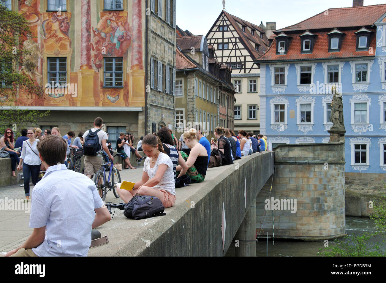 At the old town hall, Bamberg, upper Franconia, Bavaria, Germany Stock
