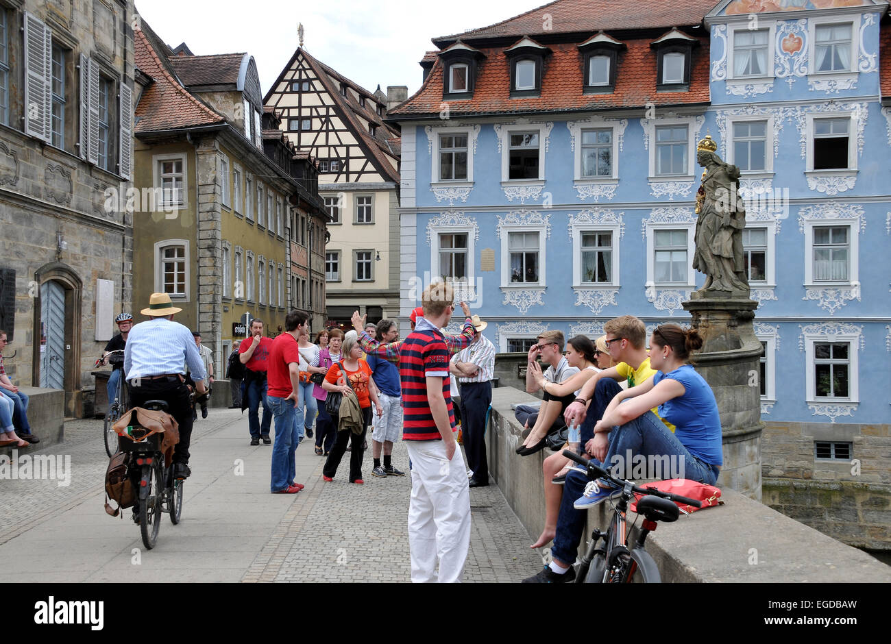 At the old town hall, Bamberg, upper Franconia, Bavaria, Germany Stock
