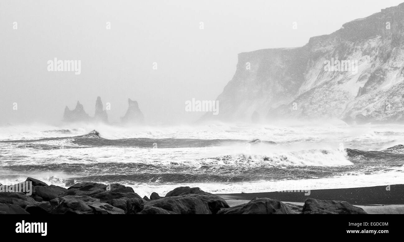 Stormy Sea at Vik Iceland Stock Photo - Alamy
