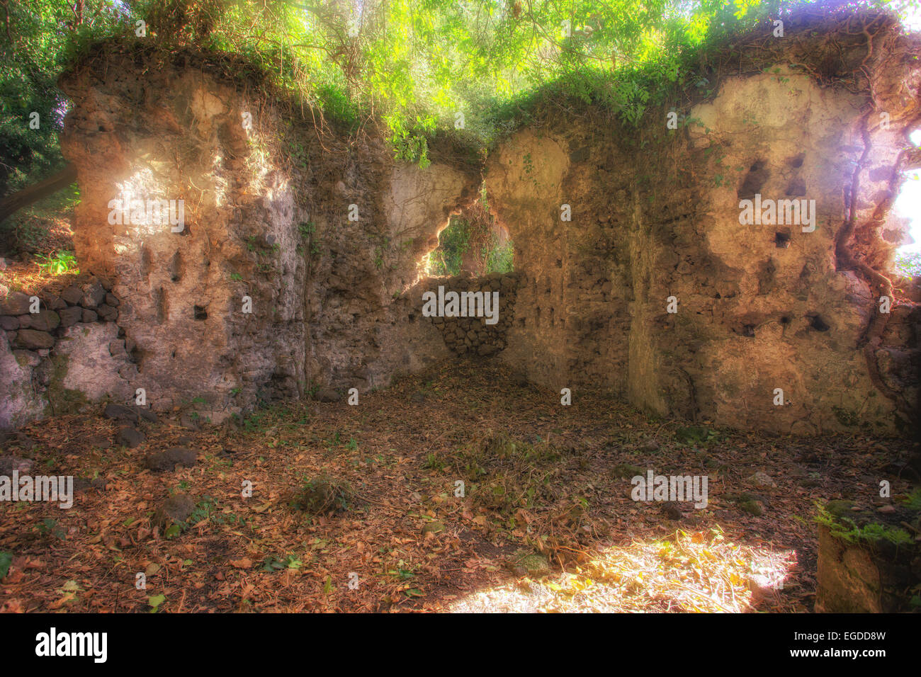 Dagala del Re ruins byzantine medieval church, Santa Venerina Stock
