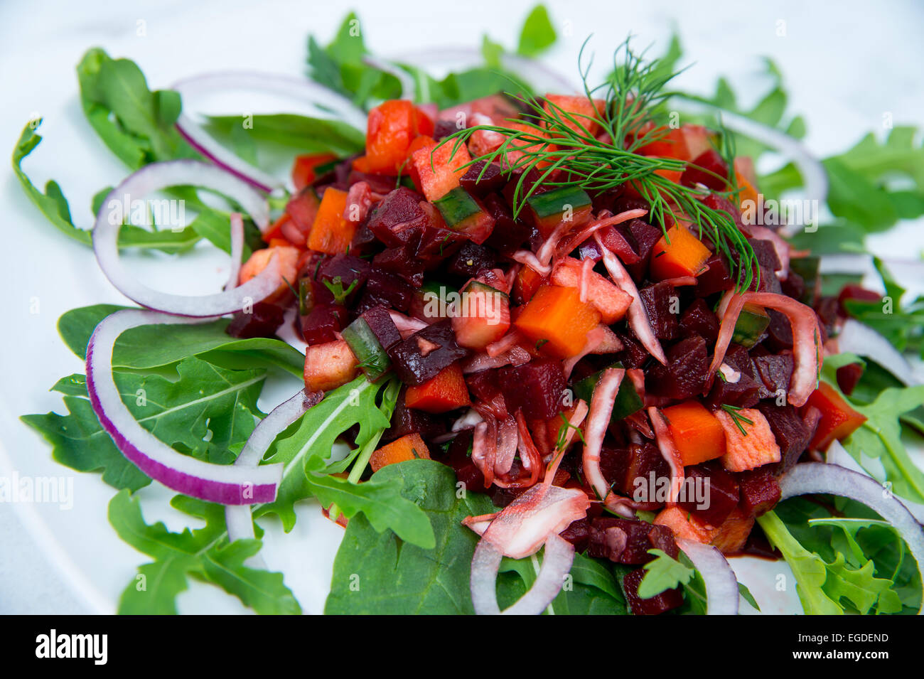 A healthy raw salad used at Slimmeria owned by Galia Granger. This is the type of food which is fed to customers Stock Photo