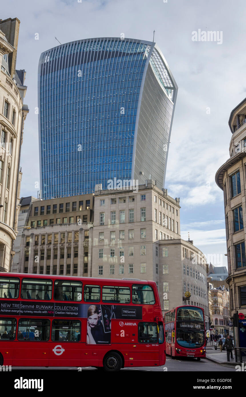 Walkie Talkie building viewed from Cannon Street, London, UK Stock ...