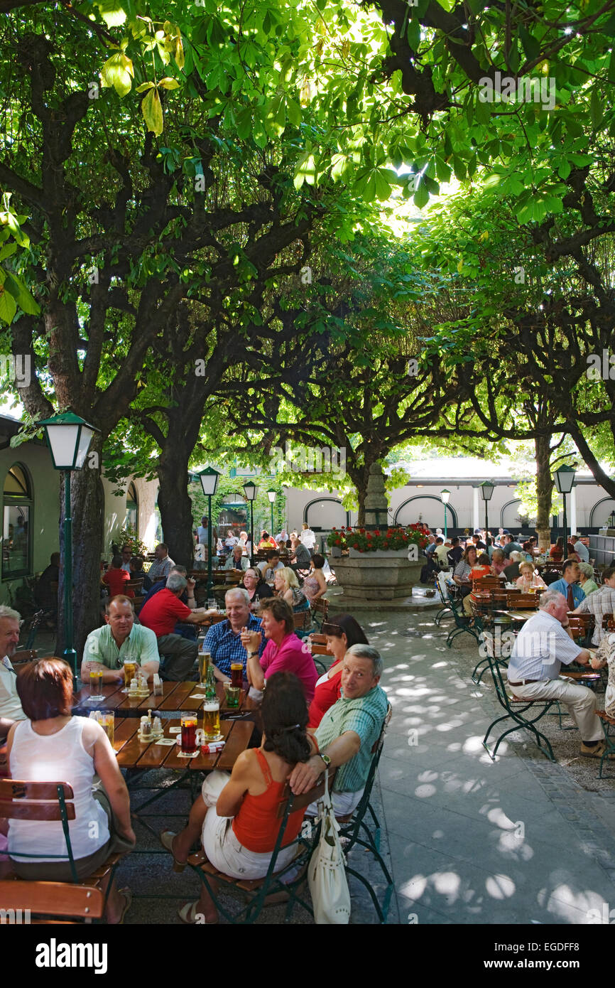 Beer garden in Klosterhof, Linz, Upper Austria, Austria Stock Photo Alamy