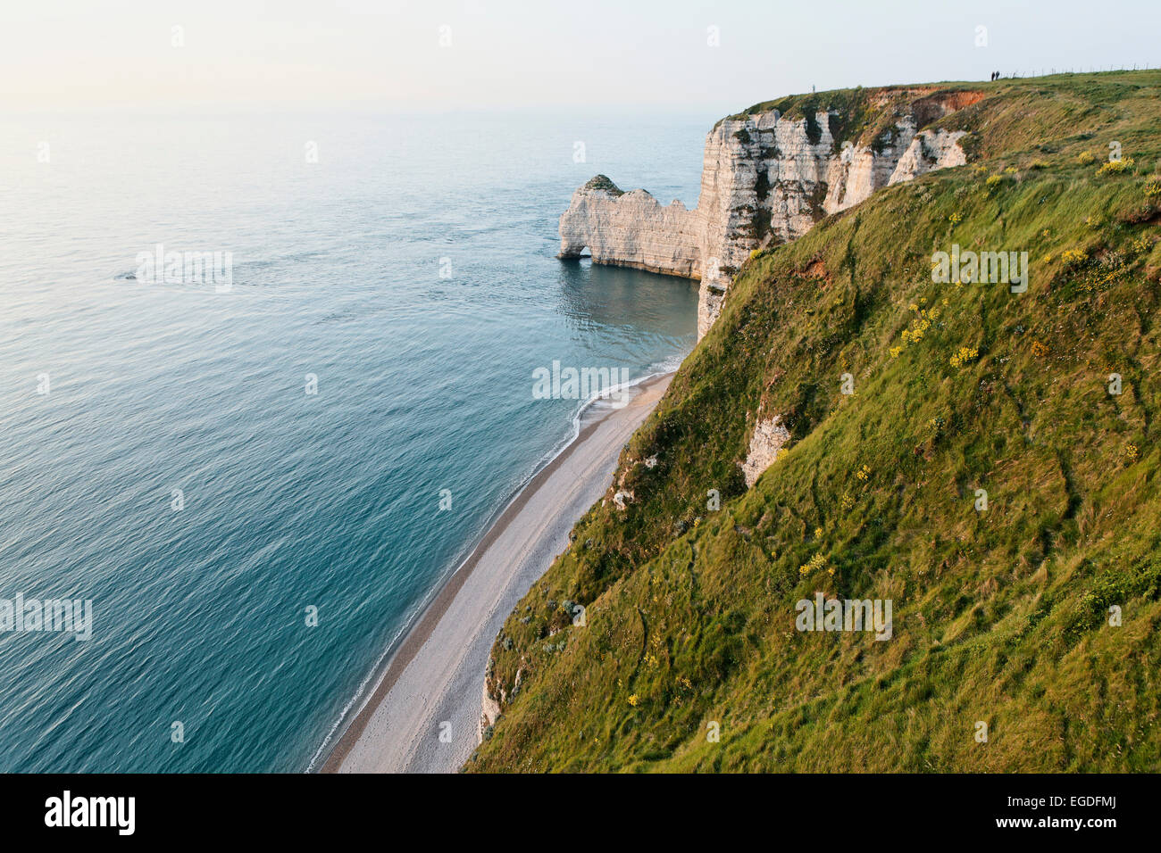 White cliffs, Porte d'Amant, Etretat, Seine-Maritime, Upper-Normandy, France Stock Photo