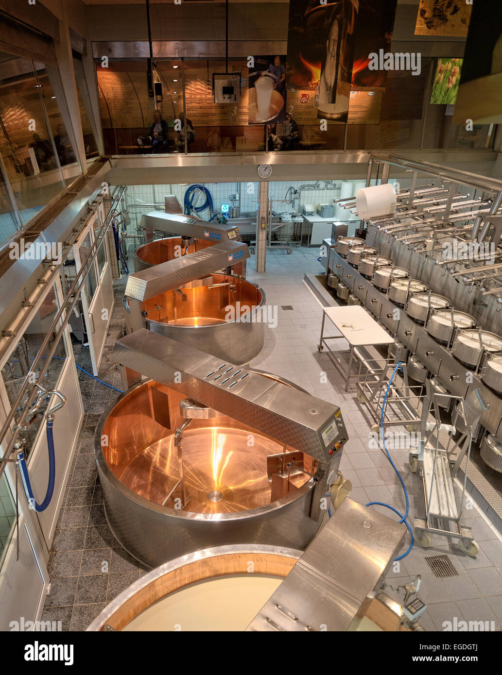 Inside the visitor's area of the cheese factory La Maison du Gruyère Stock Photo Alamy