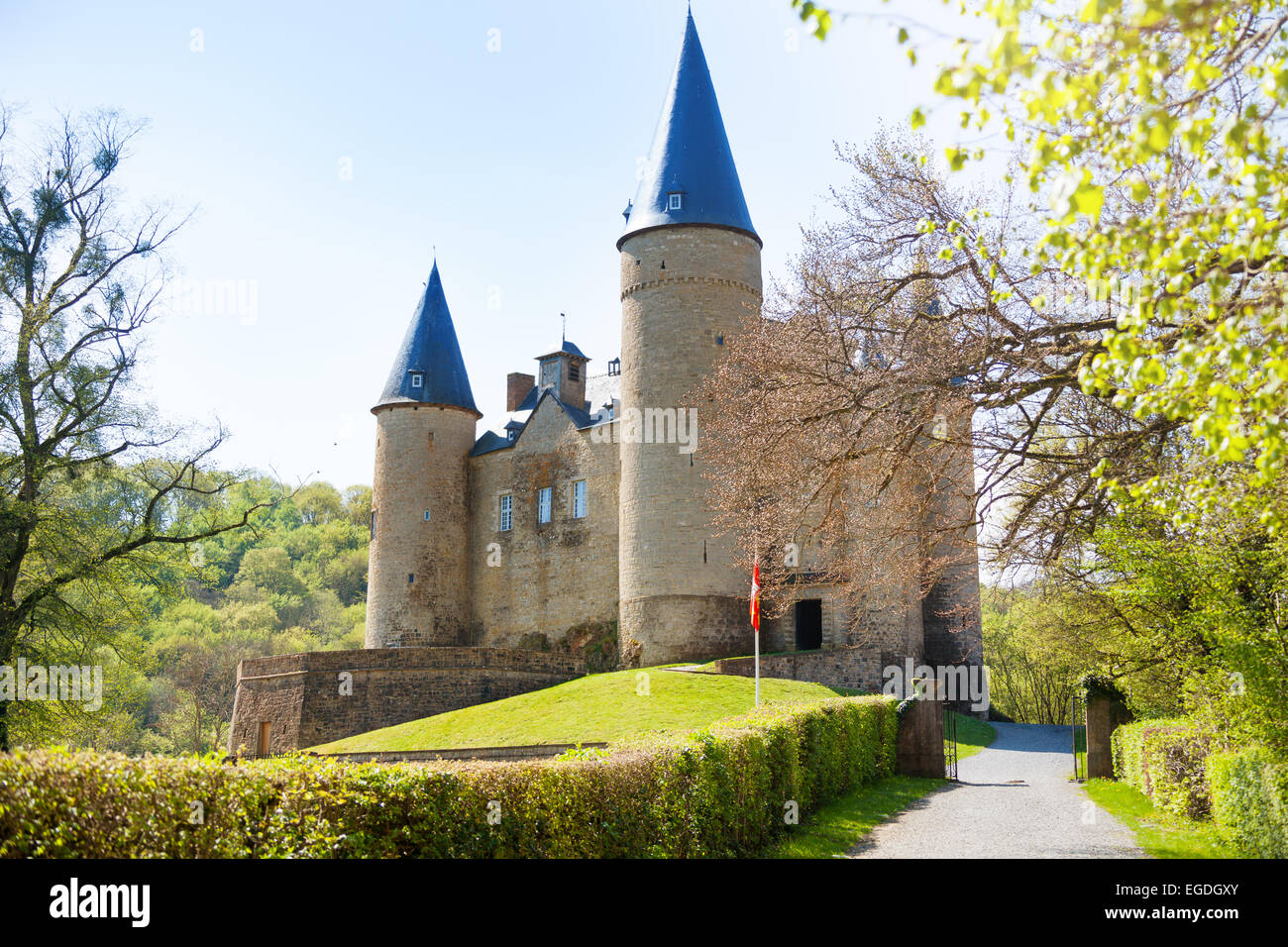 Beautiful Veves Castle view during sunny day Stock Photo