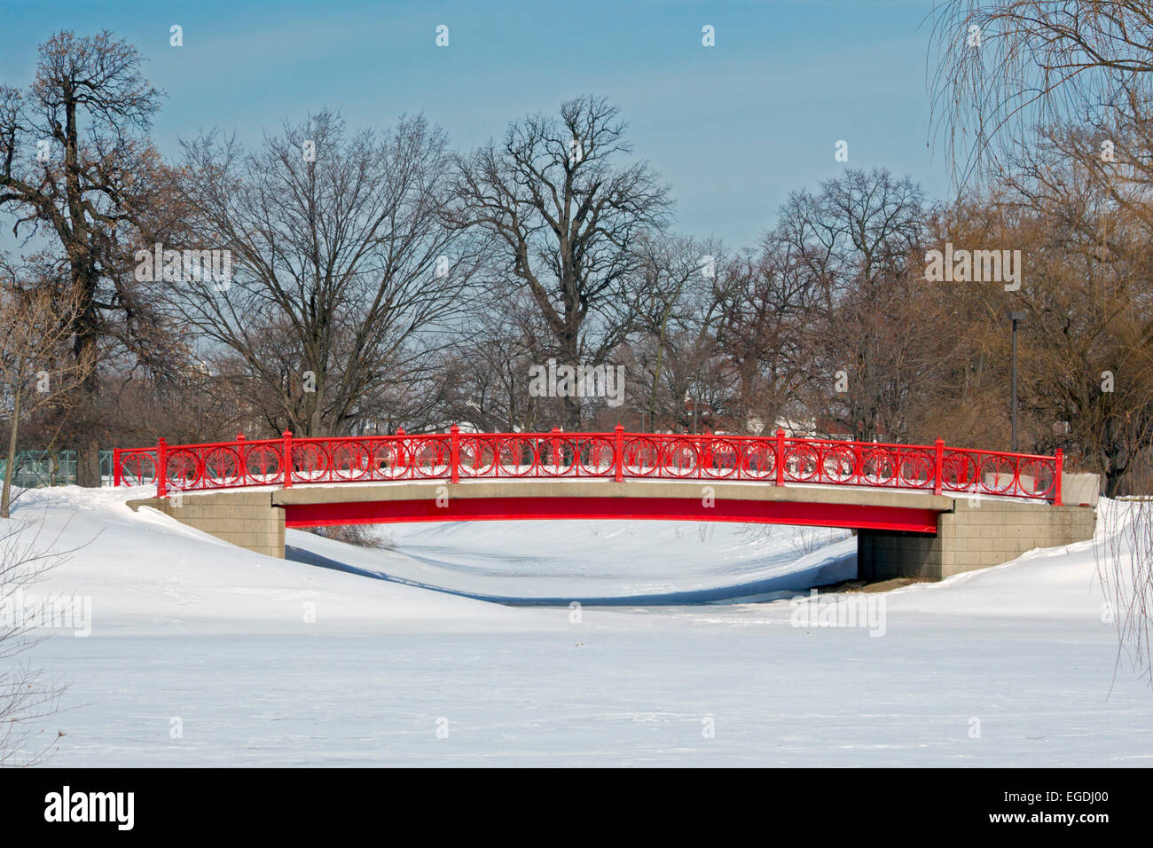 Detroit, Michigan - A bridge on Belle Isle, a state park on an island in the Detroit River. Stock Photo
