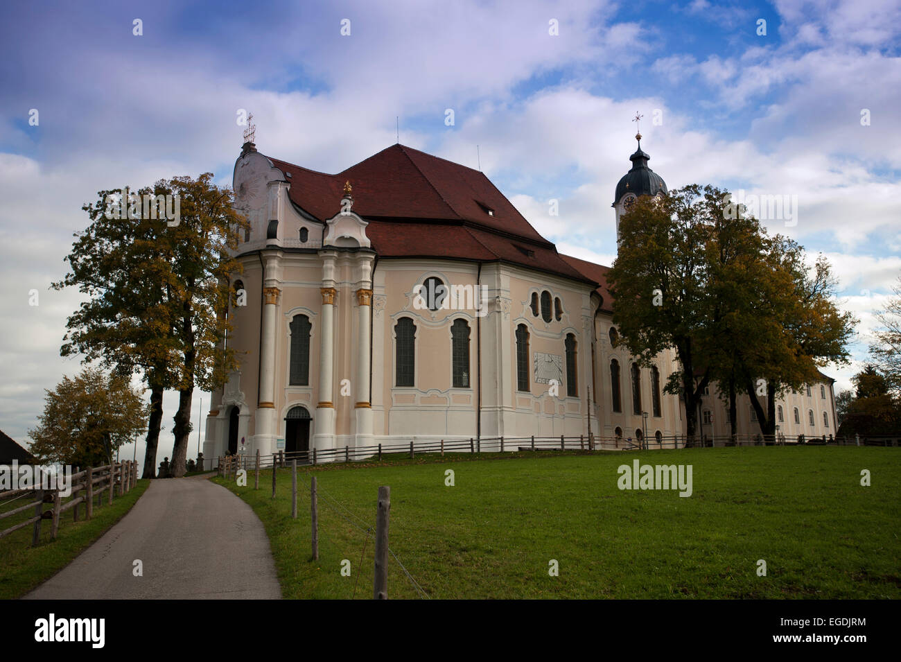 The Wieskirche, Wies, Steingaden, Upper Bavaria, Bavaria, Germany Stock Photo