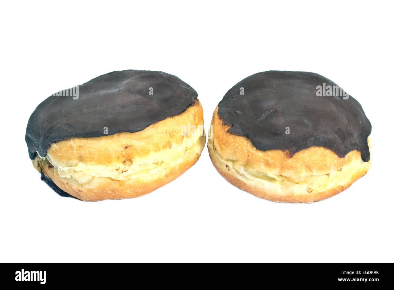Chocolate cream donuts isolated on white Stock Photo - Alamy