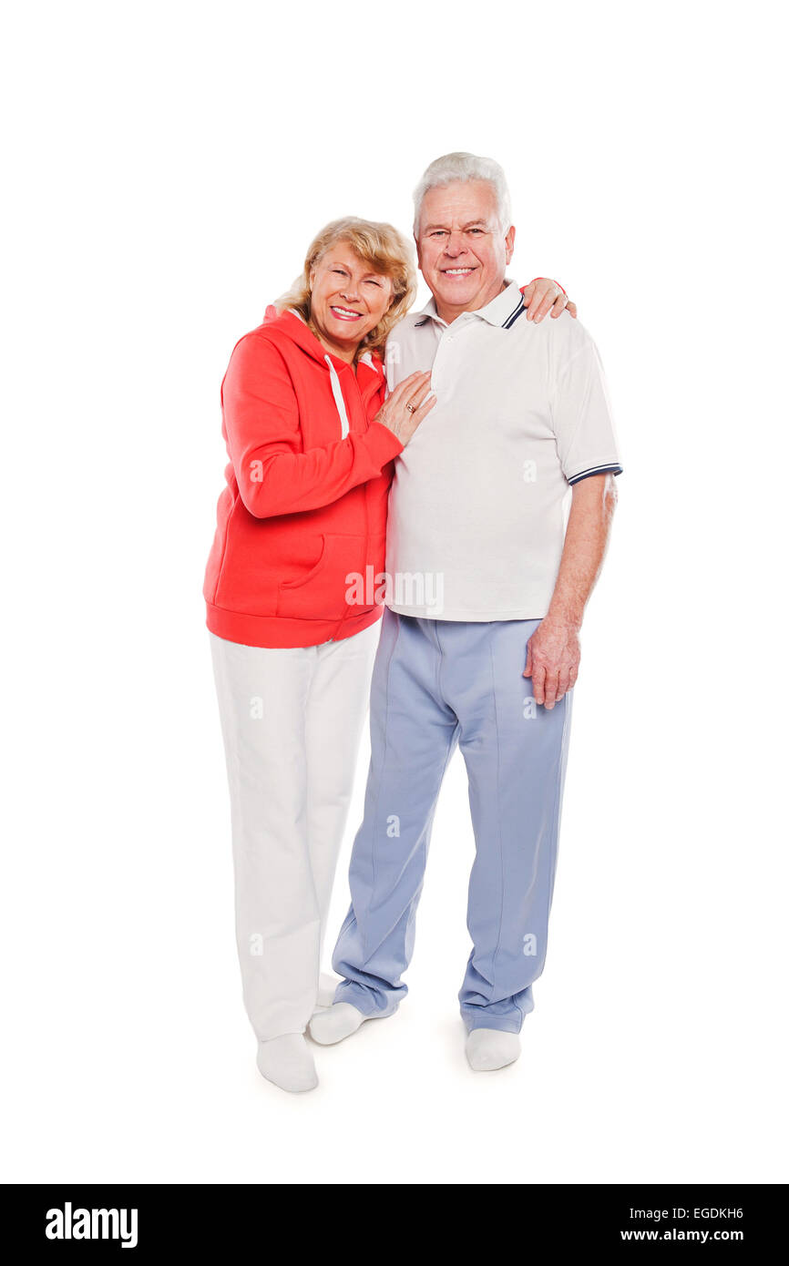 Senior couple portrait. Isolated on white background Stock Photo - Alamy
