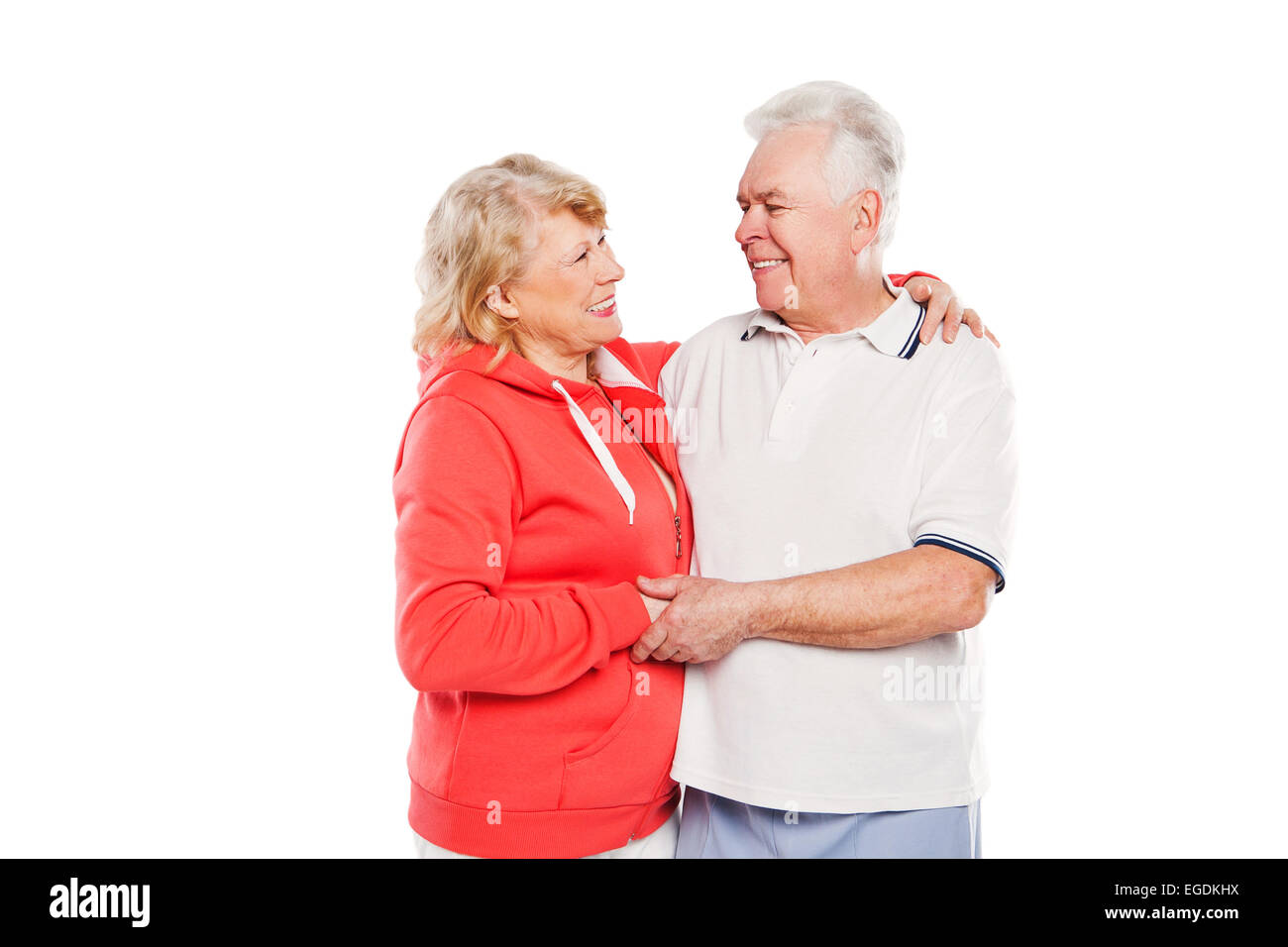 Senior couple portrait. Isolated on white background Stock Photo - Alamy