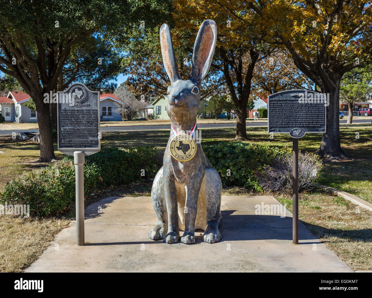 Sculpture of a Jackrabbit outside City Hall, Odessa, Texas, USA Stock Photo Alamy