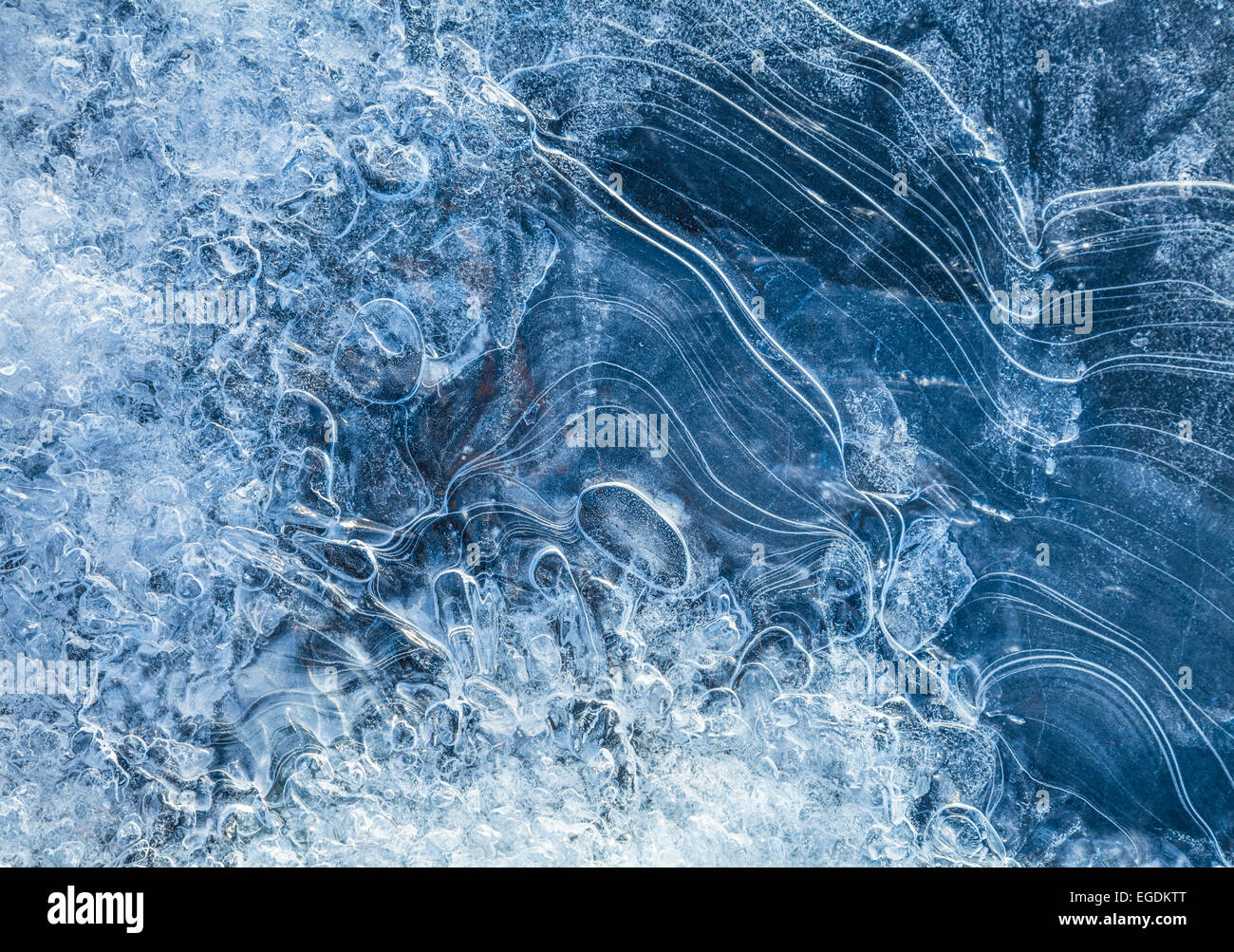 Ice texture patterns Fjallsarlon Iceland Europe Stock Photo
