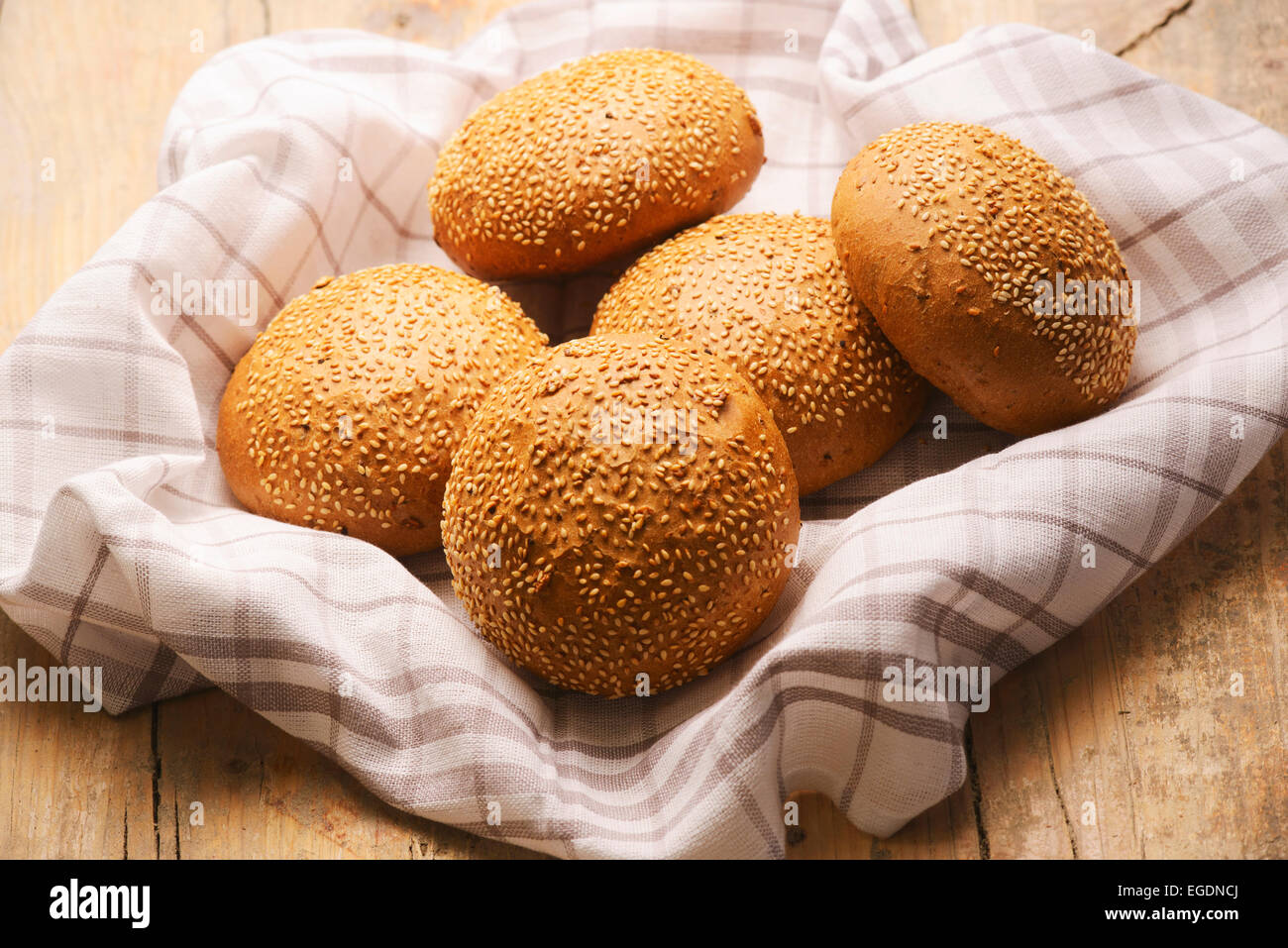 bun with sesame seeds Stock Photo Alamy