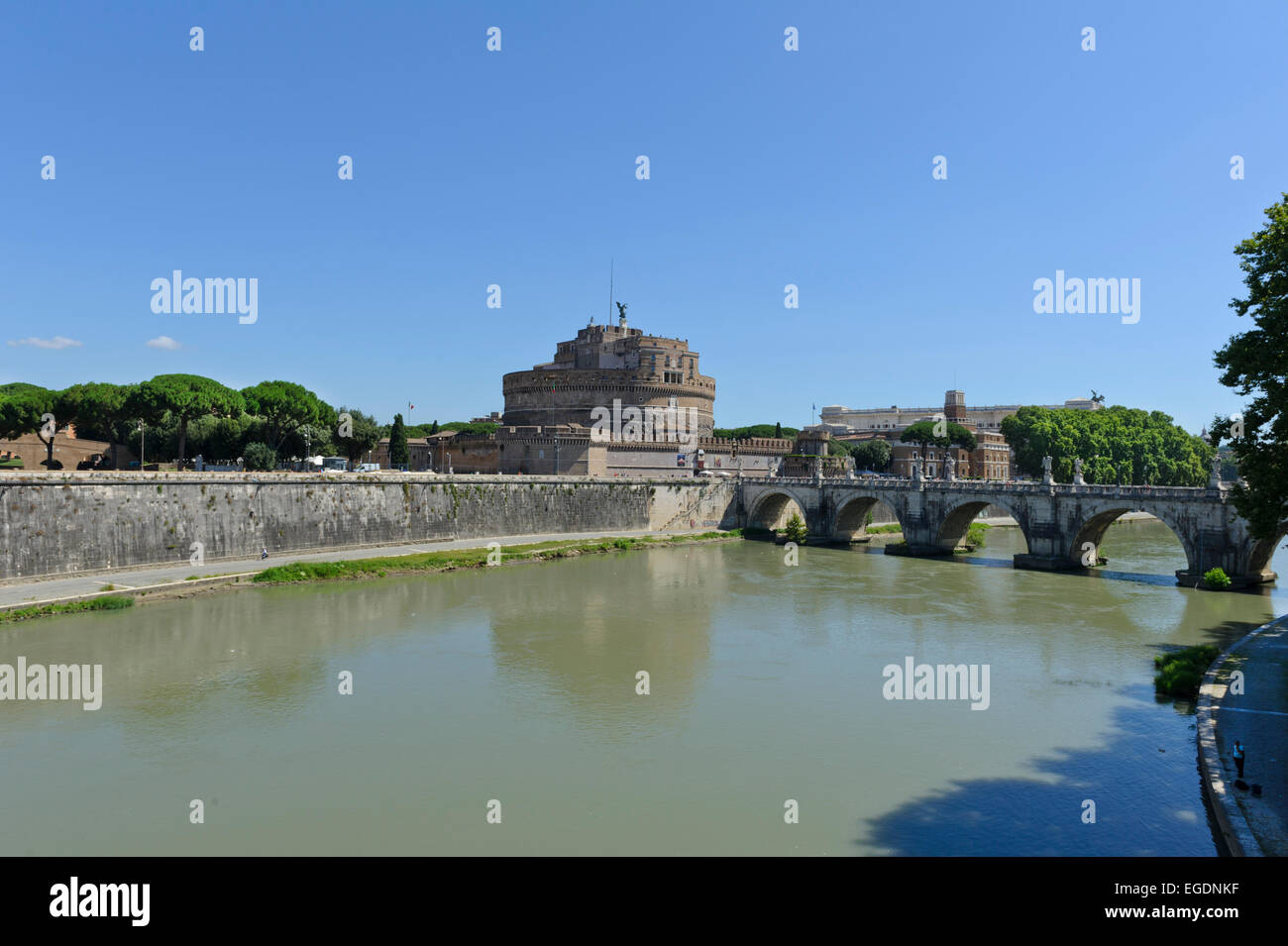 The old circular Tower of the historic Castel Sant's Angelo Museum ...