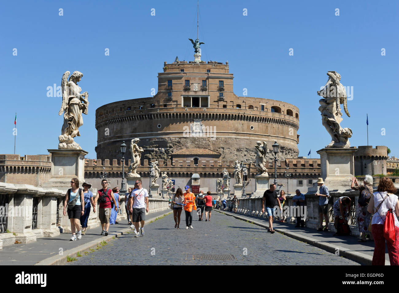 The old circular Tower of the historic Castel Sant's Angelo Museum ...