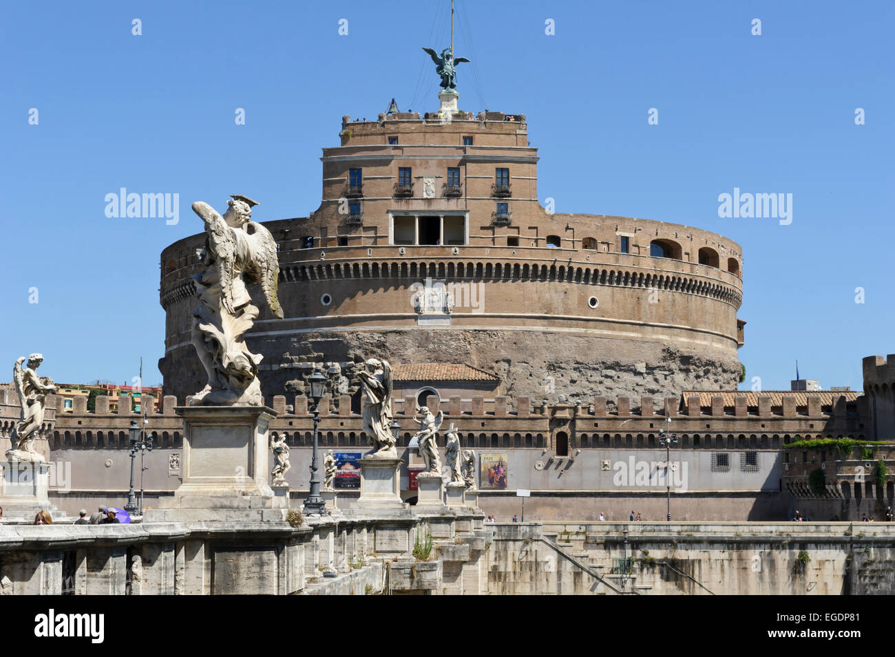 The old circular Tower of the historic Castel Sant's Angelo Museum ...