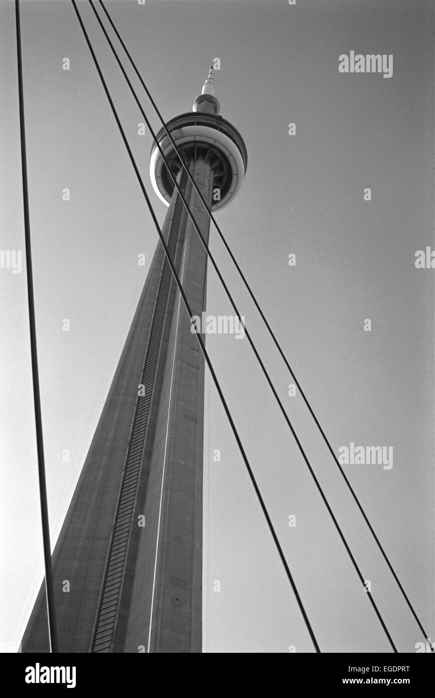 Toronto CN tower in black and white Stock Photo - Alamy